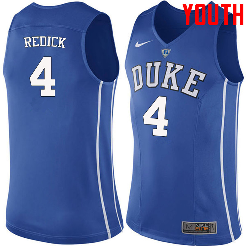 Youth #4 J.J. Redick Duke Blue Devils College Basketball Jerseys-Blue